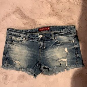 Blue ripped  jean shorts
